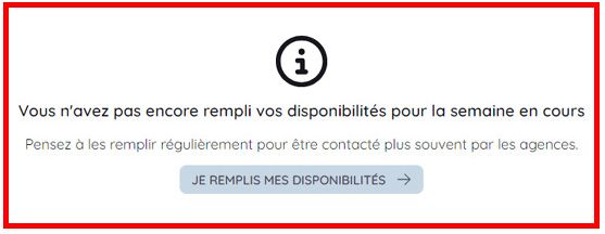 vous n'avez pas encore rempli vos disponibilités pour la semaine en cours