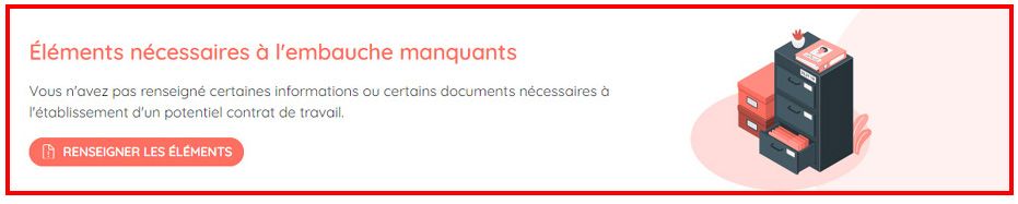 éléments nécessaires à l'embauche manquants